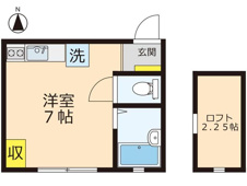 山口ハイツ　１０２　間取り