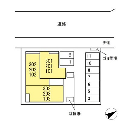 のアパートの区画図