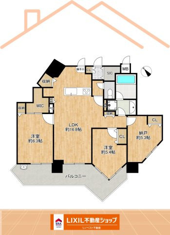 ふぁみーゆ勝山の居間・リビング|リビングを中心に洋室や洗面が広がっており、家族のコミュニケーションが増えます◎