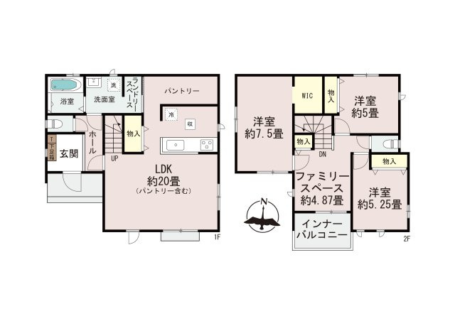 熊本市中央区本山3丁目第1-4棟(C号棟)の間取り|全居室収納付きで便利です。