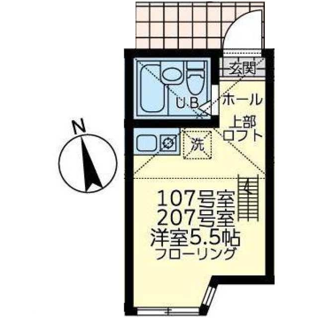 横浜市西区境之谷のアパートの間取り