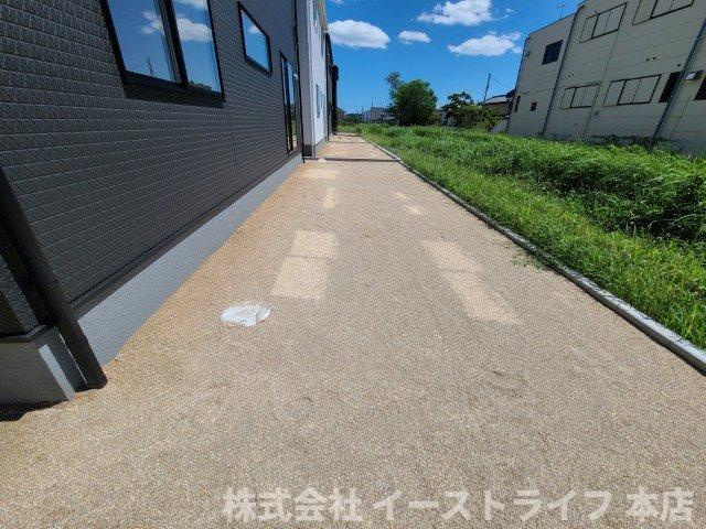 【新築戸建】　いわき市小名浜燈籠原第1 全10棟　長期優良住宅の庭|9号棟庭　ガーデニングや家庭菜園も楽しめそうなお庭が付いています。