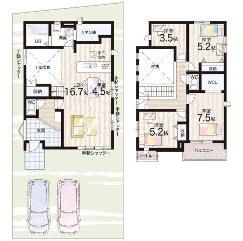 神戸市西区玉津町水谷　第2期　新築一戸建ての間取り|1号地