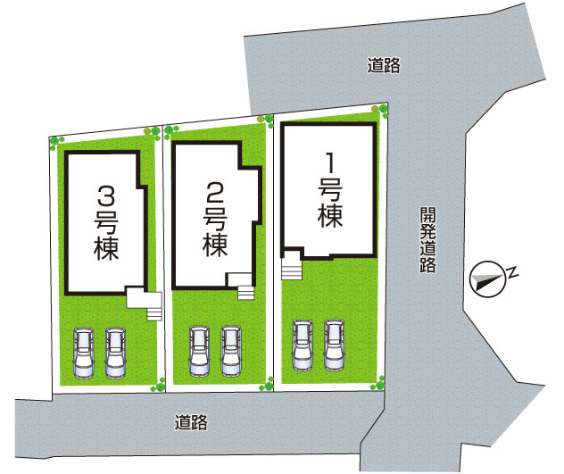 神戸市西区玉津町水谷　第2期　新築一戸建ての区画図|全3区画