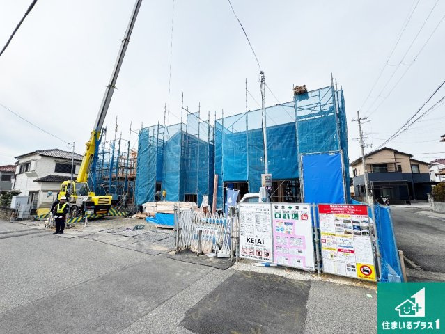 神戸市西区玉津町水谷　第2期　新築一戸建ての外観|周辺は落ち着いた街並みの住宅地！子育てがしやすい住環境です！まだ未完成ですが、現地でしかわからない事もございます。是非一度ご覧ください。