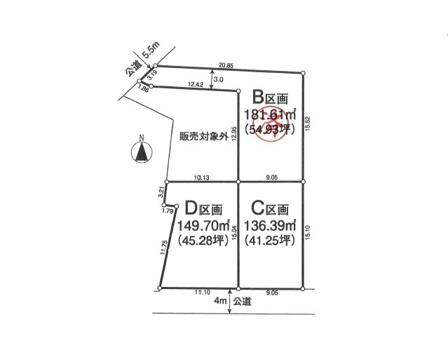 【土地図】 | 川越市宮元町　全４区画　D号区 | D号区