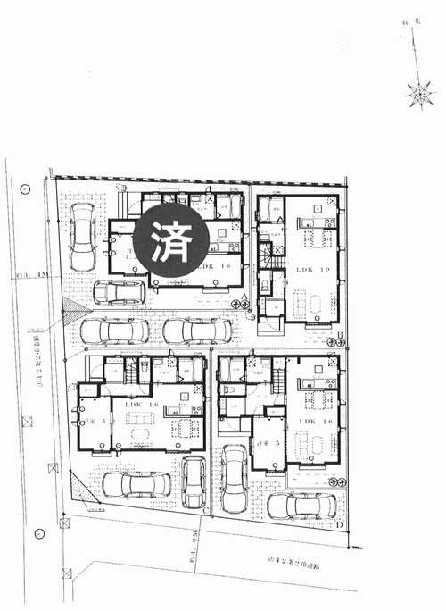 座間市座間1丁目　新築戸建全4棟　B号棟の区画図