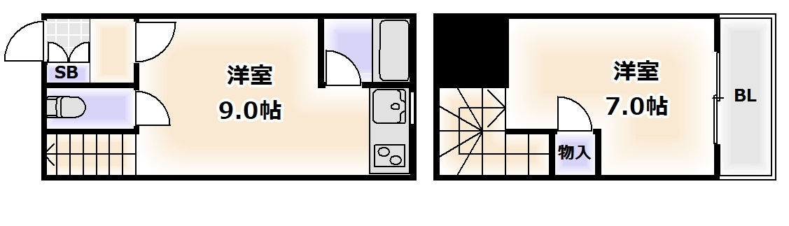エクラ東住吉Ⅱの間取り