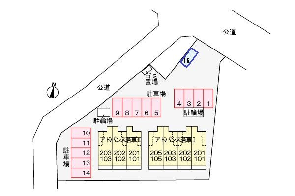 アドバンス若草Ⅱの駐車場