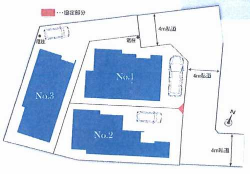 茅ヶ崎市東海岸北2丁目　新築戸建全3棟　№3の区画図