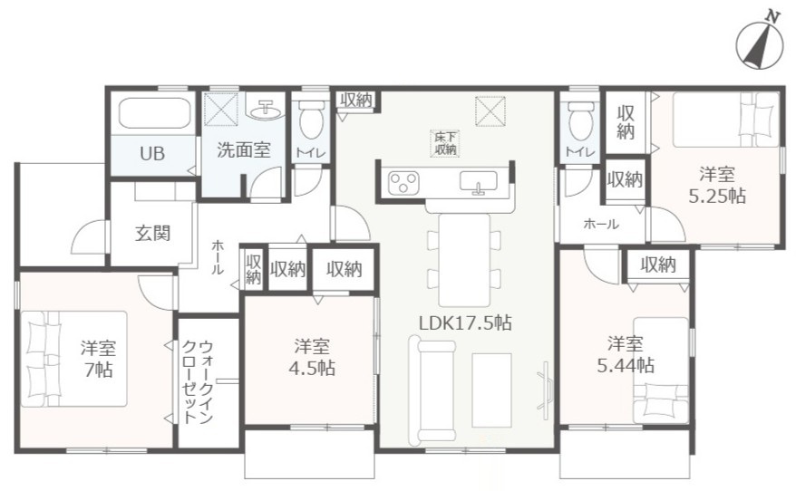 【仲介手数料無料/一宮市】一宮市今伊勢町第七　リーブルガーデンの間取り