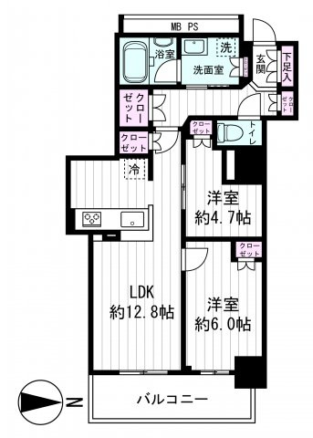 【間取り】 | 阿波座ライズタワーズフラッグ46