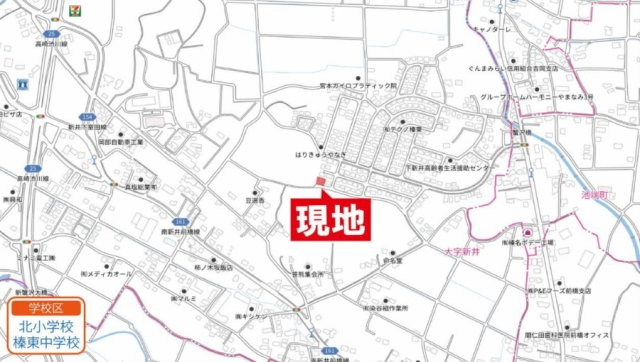 【土地】北群馬郡榛東村新井　約６７坪の地図