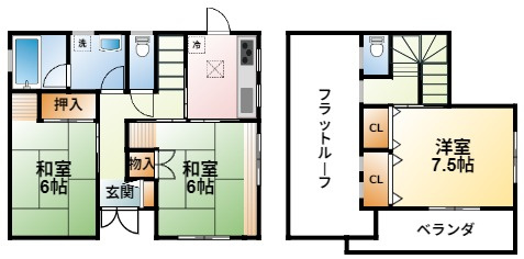 茂原市東郷中古戸建の間取り