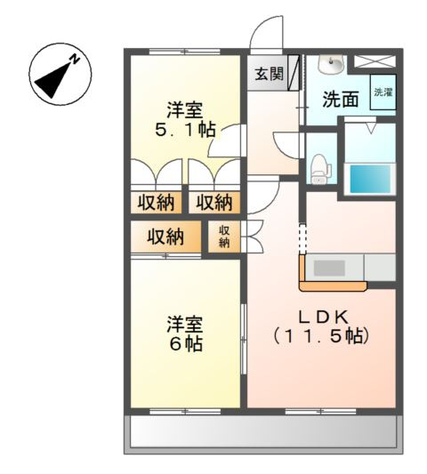 プロニティ　オオフク壱番館の間取り