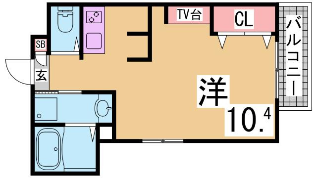 神戸市須磨区妙法寺字道正川のアパートの間取り
