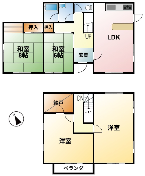 細草3190中古戸建の間取り