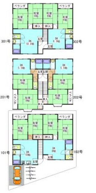 藤井寺市林　一棟収益マンション　セントヒル藤井寺の間取り
