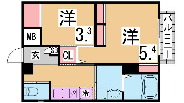 神戸市須磨区妙法寺字大津江の賃貸マンションの間取り