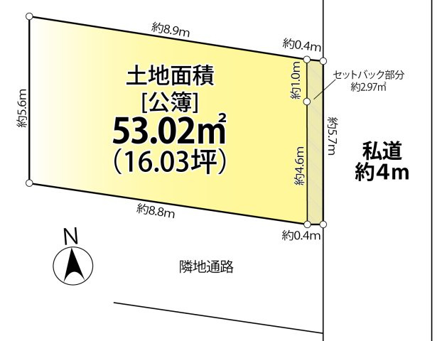 北千束３　土地の区画図