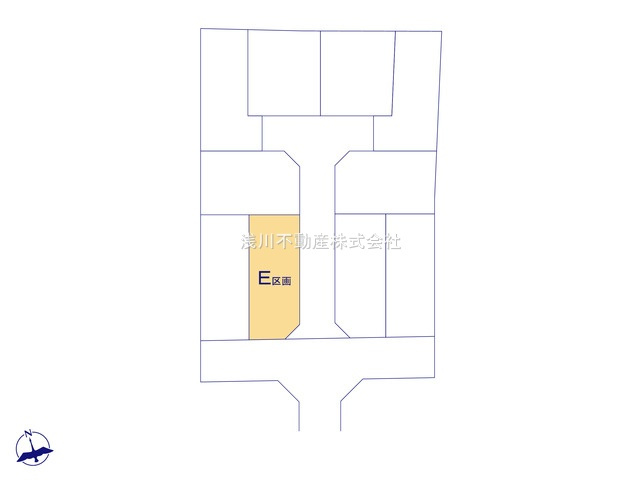 八王子市　弐分方町　建築条件付き売地の土地図|～Ｅ区画　124.50平米～