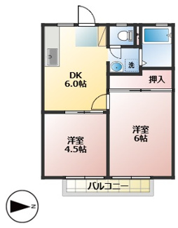 【間取り】 | マリヤハイツ　A | 2DK