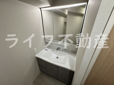 プレミアム長瀬の独立洗面台|独立洗面台、小物を置くことができて便利です