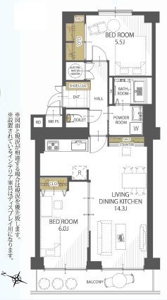 京都北山スカイハイツＡ棟の間取り|間取図
