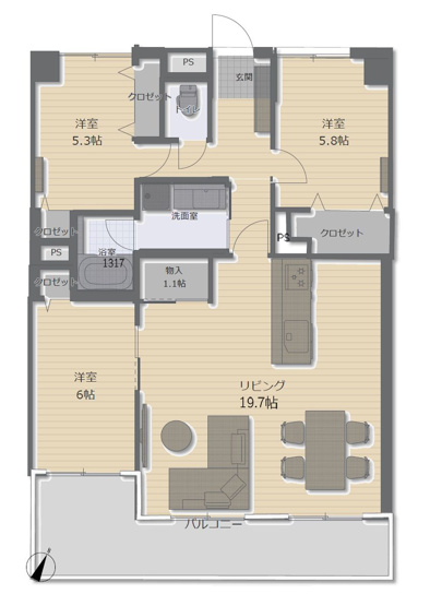 【間取り】 | ライオンズマンション春日