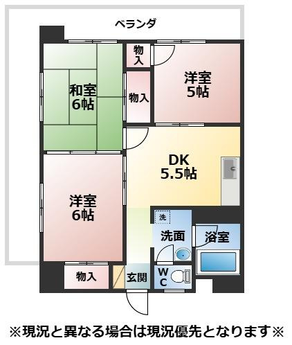 ロイヤルマンション大牟田の間取り