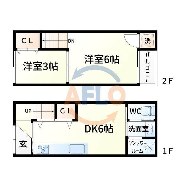 港区夕凪1丁目テラスハウス　田中小学校区の間取り|港区夕凪1丁目テラスハウス　間取り