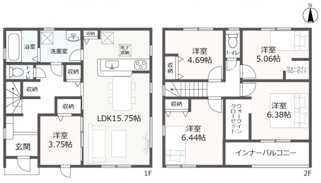 【仲介手数料無料/一宮市】一宮市今伊勢町馬寄第4　リーブルガーデンの間取り