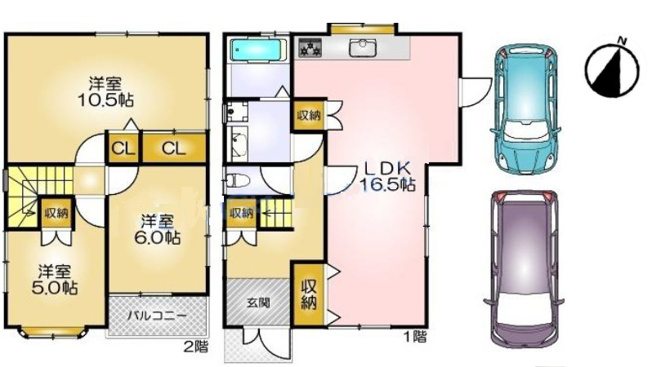 【間取り】 | 加古川市別府町別府　中古戸建 | 3LDKです。