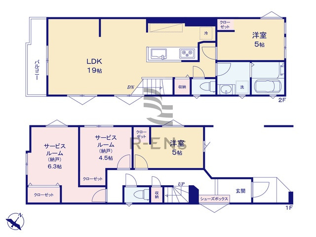 【間取り】 | 西東京市東町２丁目　新築戸建て　２号棟 | 2LDK2S・建物面積82.42ｍ2の新築戸建て誕生！