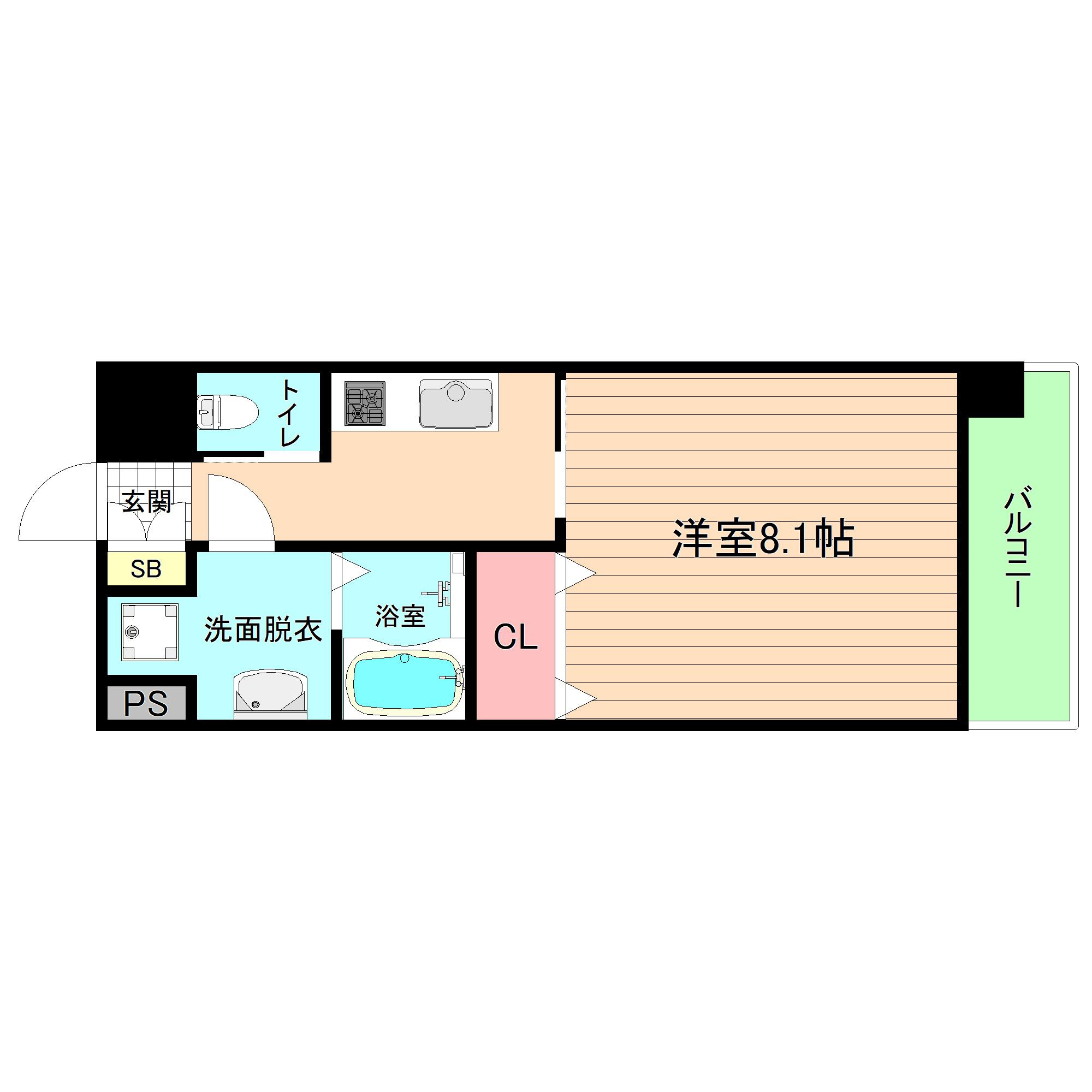 大阪市城東区成育２丁目の賃貸マンションの間取り