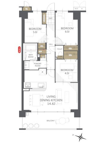 【間取り】ルイシャトレ鳳 