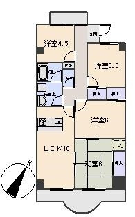 天神山マンションⅡ号館の間取り