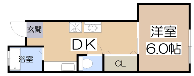 【間取り】 | 第3田辺マンション | 第３田辺マンション　1R　23.8㎡