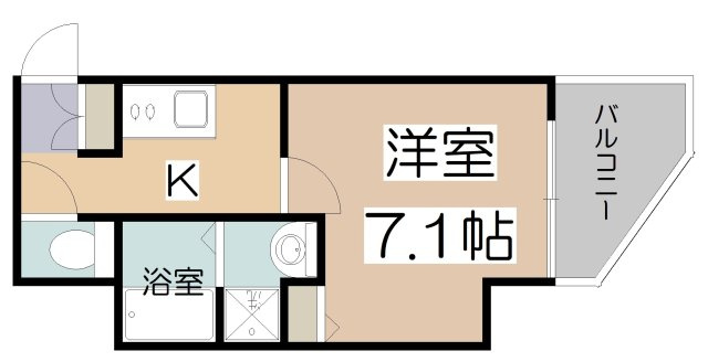 【間取り】 | ラパンジール四天王寺東 | 1Ｋ