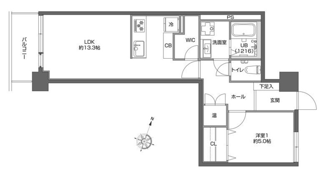 【間取り】 | コープ野村南薬院 | リビングと居室がしっかり分かれているので、プライベートを確保しやすい間取りになっています