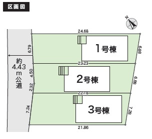 【区画図】 | GRAFARE瀬戸市山の田町全３棟【幡山西小　幡山中】 | 区画図