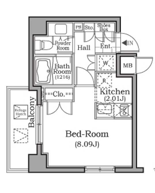 レジディア用賀　敷金０　礼金０　ペット相談の間取り