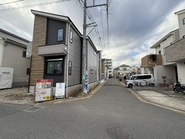 茅ヶ崎市矢畑新築戸建て　2期2号棟の前面道路含む現地写真|前面道路含む現地写真です