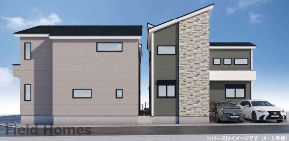 茅ヶ崎市矢畑新築戸建て　2期5号棟の外観パース|外観イメージ「茅ヶ崎市矢畑新築戸建て」