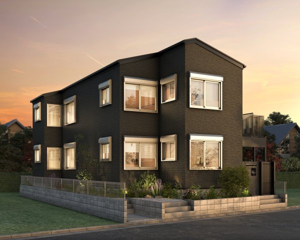 練馬区関町北新築アパートの外観パース