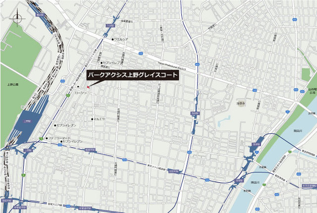 パークアクシス上野グレイスコートの地図