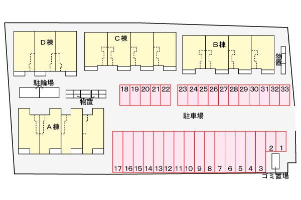 サンシャイン・ヤマト Ａの区画図