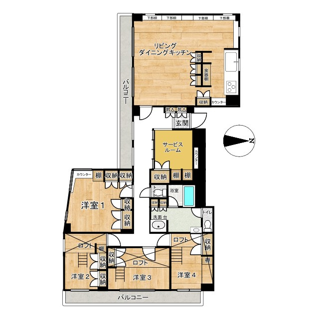 三鷹市下連雀３丁目の賃貸マンションの間取り