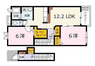 広島市安佐北区可部東１丁目のアパートの間取り