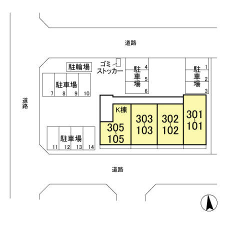 ゼピュロス学園の森Ｋの区画図